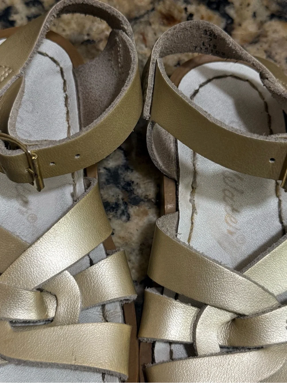 Salt Water toddler Gold Leather Sandals size 7